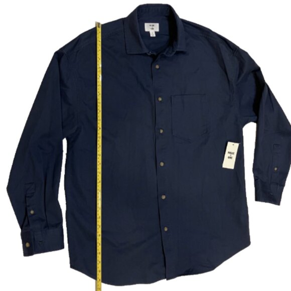 Mode of One Mens Relaxed Fit Button Down Twill Shirt Caspian Waters Color Size S - Picture 9 of 11